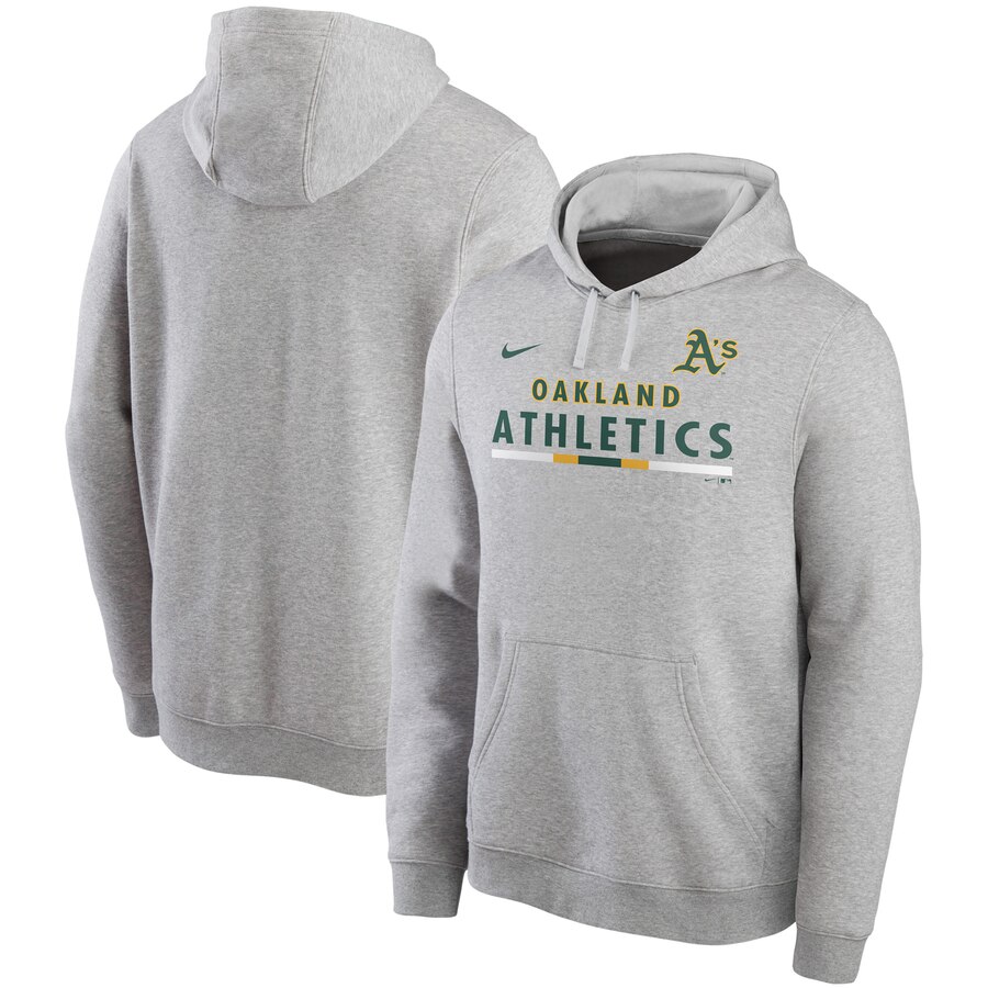 Oakland Athletics Nike Color Bar Club Pullover Hoodie Gray